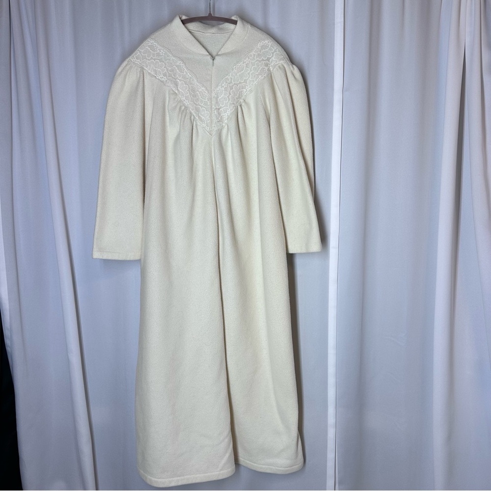 Vintage Thick Fleece Dressing Gown Nightgown‎ Housecoat - See Measure For Sizing